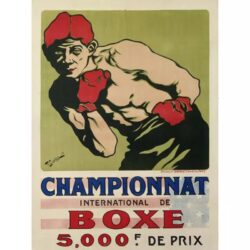 poster vintage di boxe francese