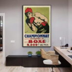 poster vintage di boxe francese