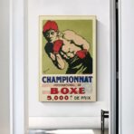poster vintage di boxe francese