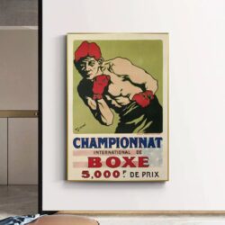 poster vintage di boxe francese
