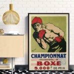 poster vintage di boxe francese