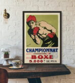 poster vintage di boxe francese