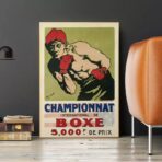 poster vintage di boxe francese