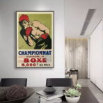 poster vintage di boxe francese