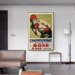 poster vintage di boxe francese