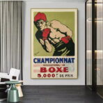 poster vintage di boxe francese
