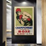 poster vintage di boxe francese
