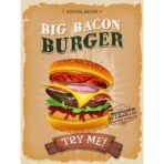 poster di hamburger vintage