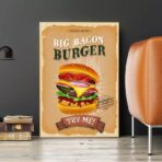 poster di hamburger vintage