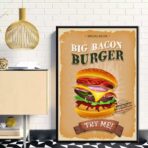 poster di hamburger vintage