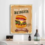 poster di hamburger vintage