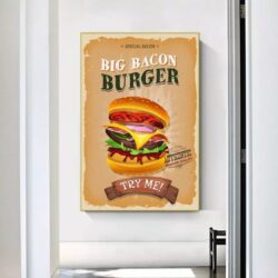 poster di hamburger vintage