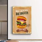 poster di hamburger vintage