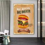 poster di hamburger vintage
