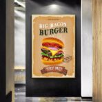 poster di hamburger vintage
