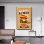 poster di hamburger vintage
