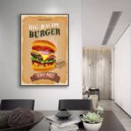 poster di hamburger vintage