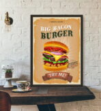 poster di hamburger vintage
