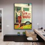 poster caravan vintage con pin up