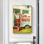 poster caravan vintage con pin up