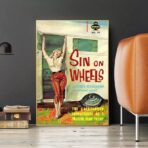 poster caravan vintage con pin up
