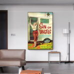 poster caravan vintage con pin up