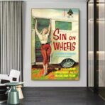 poster caravan vintage con pin up