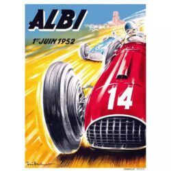 poster di auto da corsa depoca