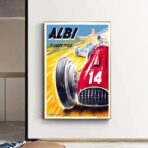 poster di auto da corsa depoca