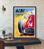 poster di auto da corsa depoca