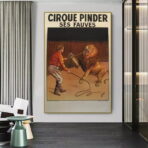 poster del circo vintage leone