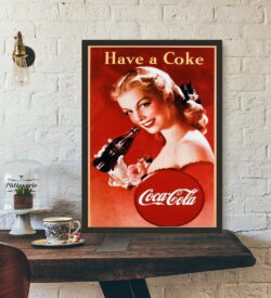 manifesto vintage della coca cola