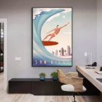 poster gara di surf vintage