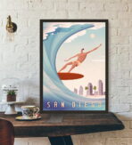 poster gara di surf vintage