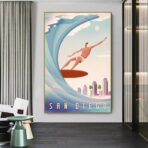 poster gara di surf vintage