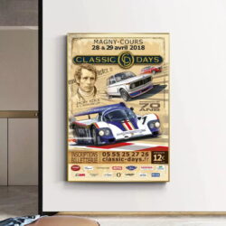 poster di corse automobilistiche vintage
