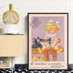 poster da cucito vintage per bambini