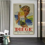 poster da cucina vintage con alcol