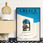 poster vintage delle cicladi