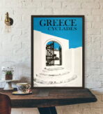 poster vintage delle cicladi