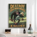 poster di propaganda distruggi questo pazzo bruto