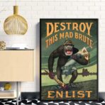 poster di propaganda distruggi questo pazzo bruto
