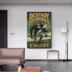 poster di propaganda distruggi questo pazzo bruto