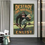 poster di propaganda distruggi questo pazzo bruto