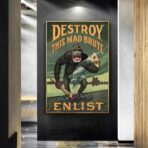 poster di propaganda distruggi questo pazzo bruto