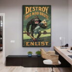 poster di propaganda distruggi questo pazzo bruto
