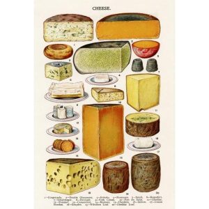 poster di formaggi vintage