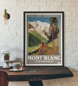 poster vintage del monte bianco 1