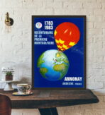 poster vintage in mongolfiera