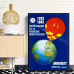 poster vintage in mongolfiera